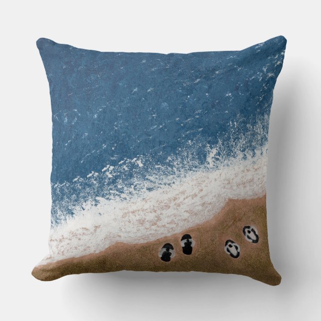 Cojín Decorativo Flip Flops on the Beach Sand (Anverso)