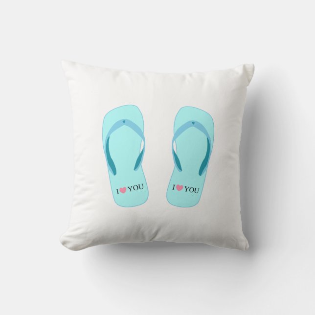 Cojín decorativo Flip Flops turquesa (Anverso)