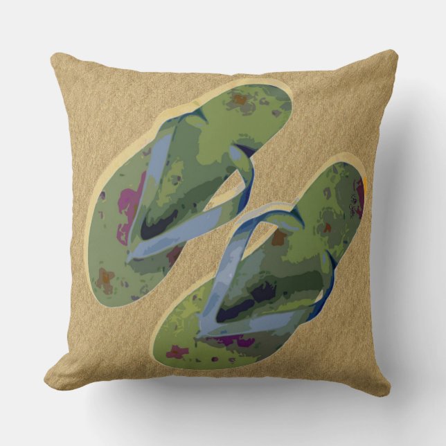 Cojín Decorativo Flip Flops (verde) (Anverso)