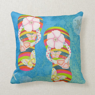 Cojín Decorativo Flips-flopes de la mariposa