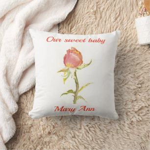 Cojín Decorativo Flor acuarela rosada