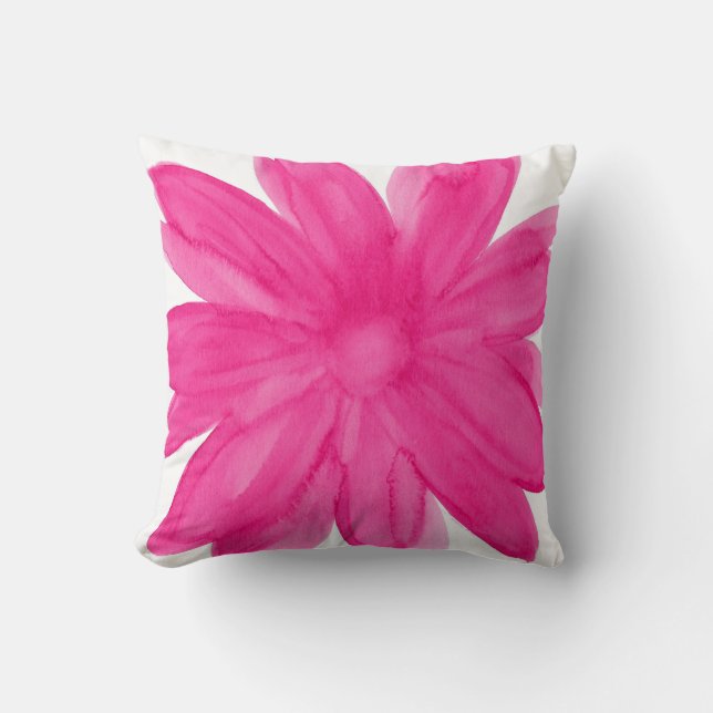 Cojín Decorativo Flor acuática rosa caliente (Anverso)
