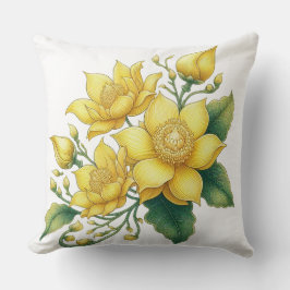 Cojín Decorativo Flor amarilla estilo tailandés