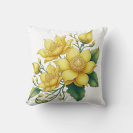 Cojín Decorativo Flor amarilla estilo tailandés