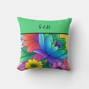 Cojín Decorativo flor arco iris lgbtq