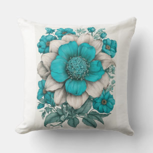 Cojín Decorativo Flor azul