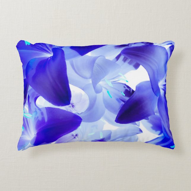 Cojín Decorativo Flor azul (Anverso)