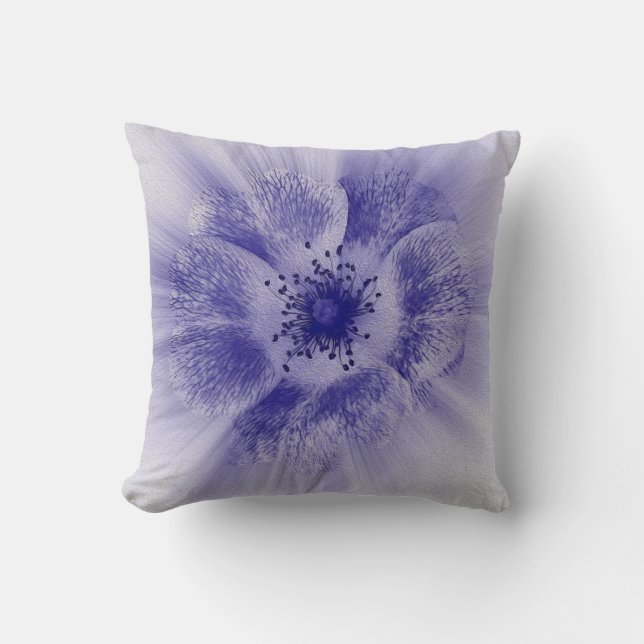 Cojín Decorativo Flor azul (Anverso)