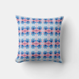 Cojín Decorativo Flor azul acuarela negrita