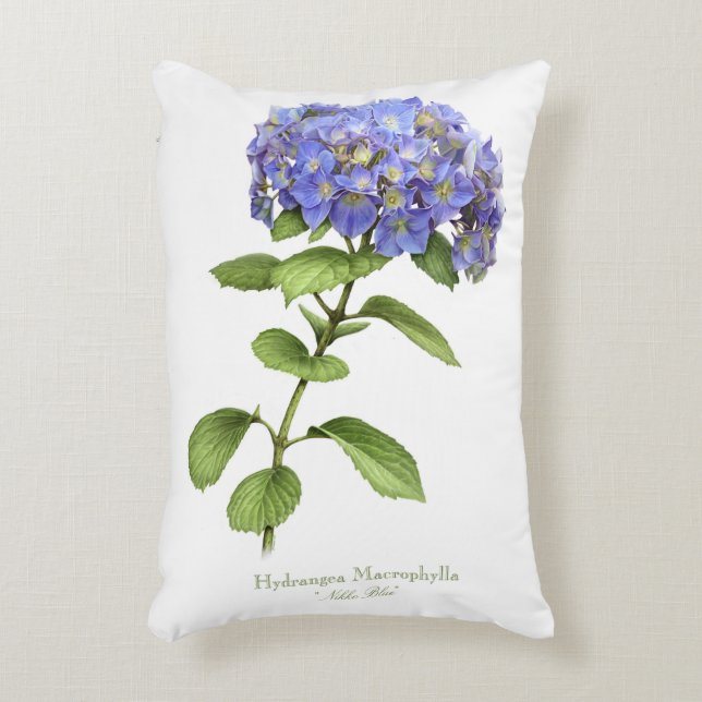 Cojín Decorativo Flor azul de hidrangea (Frente (Vertical))