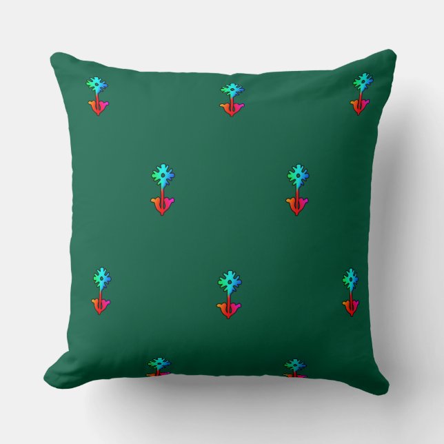 Cojín Decorativo Flor Azul Dr Verde (Anverso)