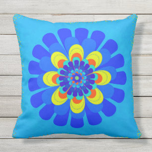 Cojín Decorativo Flor Azul en Flor