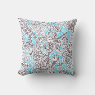 Cojín Decorativo Flor azul gris claro