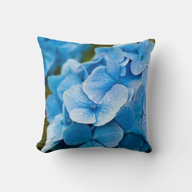 Cojín Decorativo Flor azul Hydrangea Cushion (Anverso)