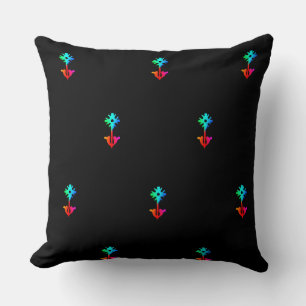 Cojín Decorativo Flor Azul Negra