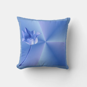 Cojín Decorativo Flor Azul Reversible