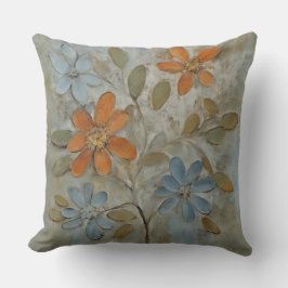 Cojín Decorativo Flor azul Sage Green Naranja