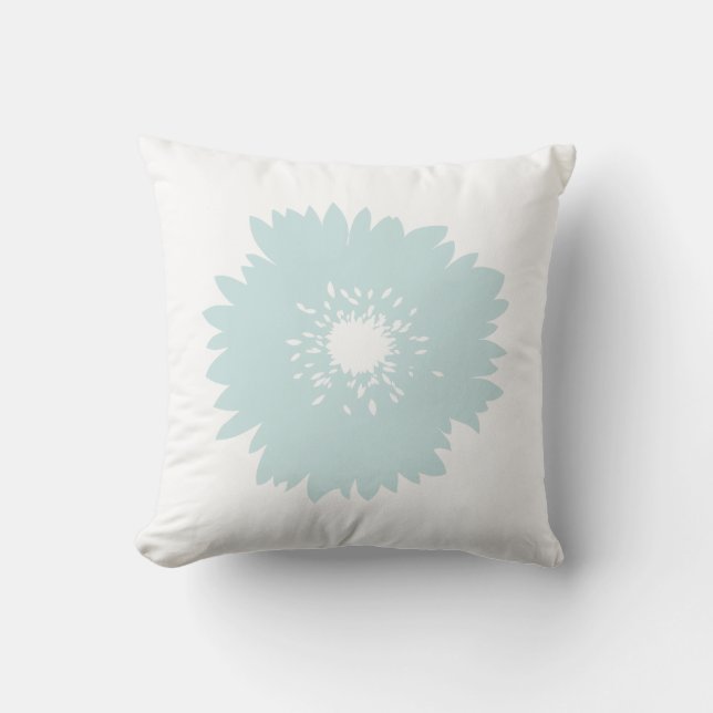 Cojín Decorativo Flor blanca azul Aqua (Anverso)