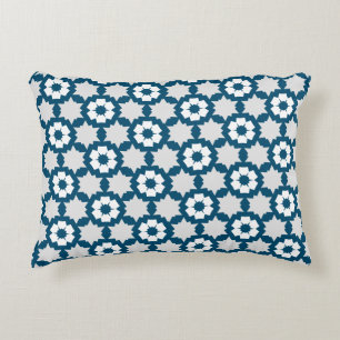 Cojín Decorativo Flor blanca azul gris