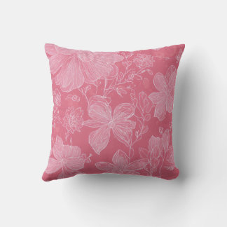 Cojín Decorativo Flor blanca en base rosa