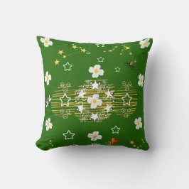 Cojín Decorativo Flor blanca y dorada