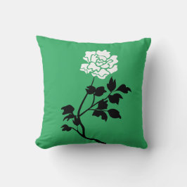 Cojín Decorativo Flor blanca y negra