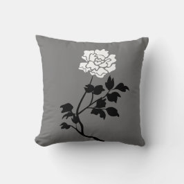 Cojín Decorativo Flor blanca y negra