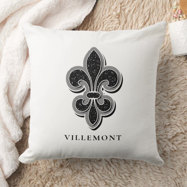 Cojín Decorativo Flor blanca y negra de Lis (Manta)