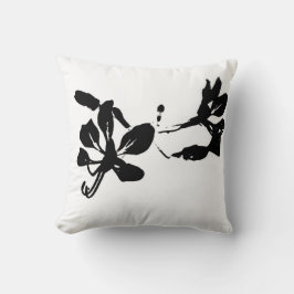 Cojín Decorativo Flor, blanco y negro