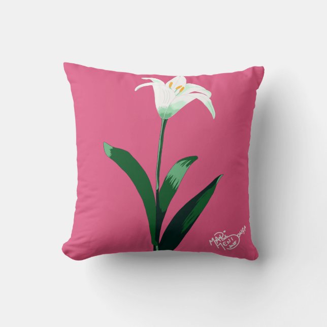 Cojín Decorativo flor branca (Anverso)