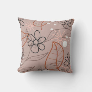 Cojín Decorativo Flor caprichosa y hojas impresión