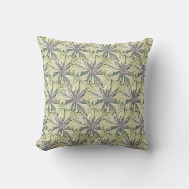 Cojín Decorativo Flor Cyanus dibujada a mano (Anverso)