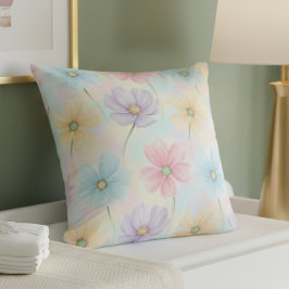 Cojín Decorativo Flor de acuarela pastel