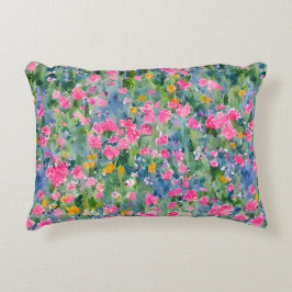 Cojín Decorativo Flor de acuarela pintada a mano jardín Tendencia d