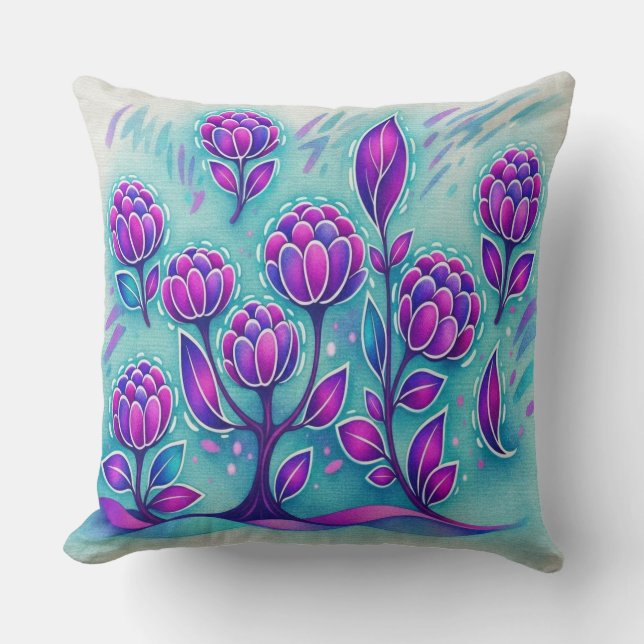 Cojín Decorativo Flor de amatista (Anverso)