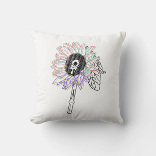 Cojín Decorativo Flor de Arcoíris Arte Funky