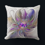Cojín Decorativo Flor de arte fractal enérgica y colorida<br><div class="desc">Una flor multicolor y potente de fantasía,  un arte fractal floral único. Diseño para tu almohada de lanzamiento y más.</div>