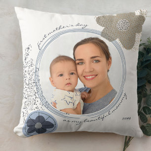 Cojín Decorativo Flor de Arte Pop Editable Personalización de Foto
