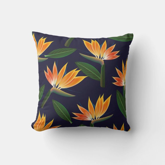 Cojín Decorativo Flor de ave del paraíso (Anverso)