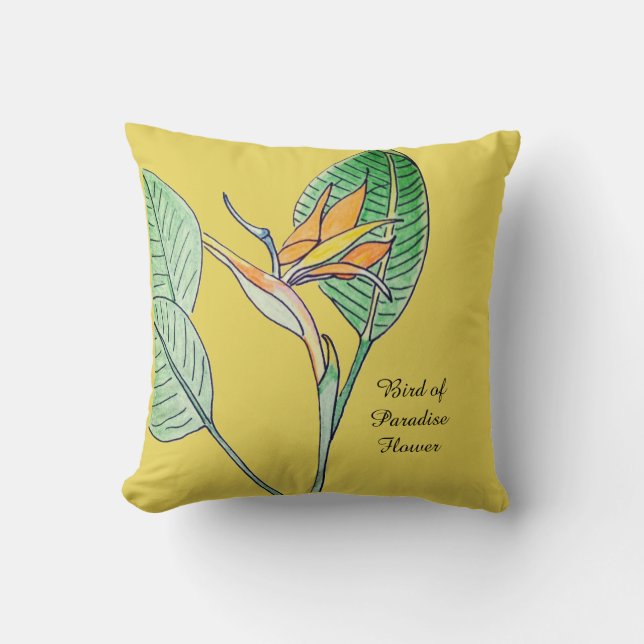 Cojín Decorativo Flor de ave del paraíso  (Anverso)