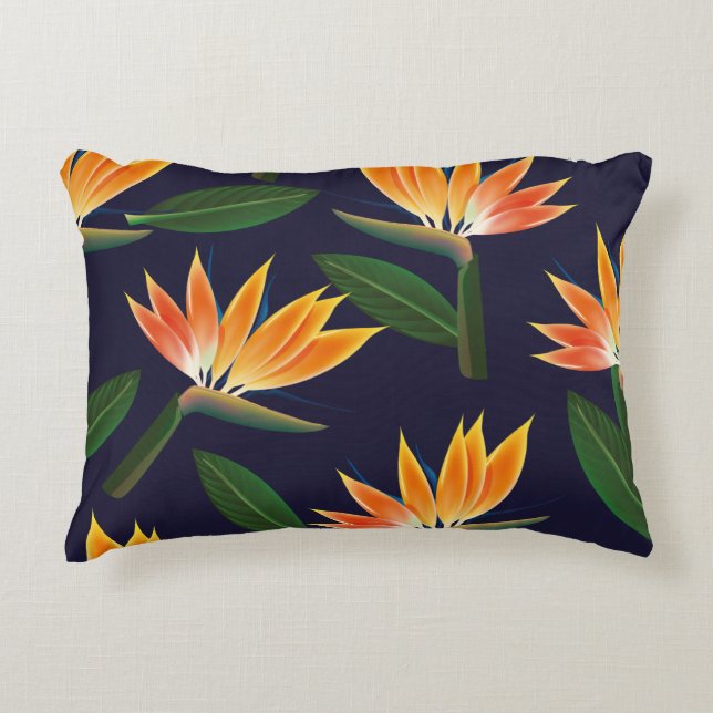 Cojín Decorativo Flor de ave del paraíso (Anverso)
