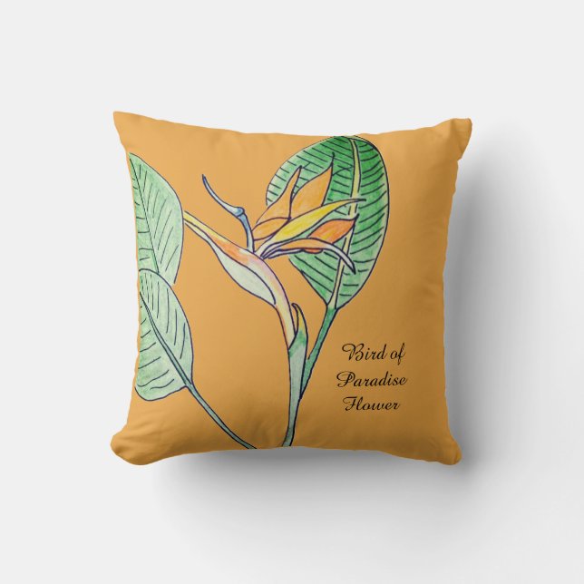 Cojín Decorativo Flor de ave del paraíso  (Anverso)