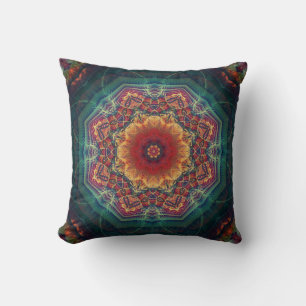 Cojín Decorativo Flor de caleidoscopio multicolor, patrón sin fisur