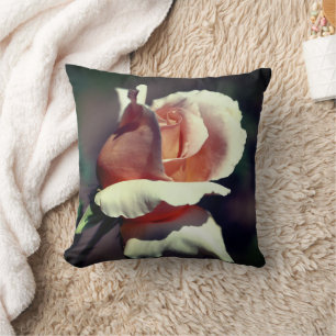 Cojín Decorativo Flor de capullo de rosa melocotón
