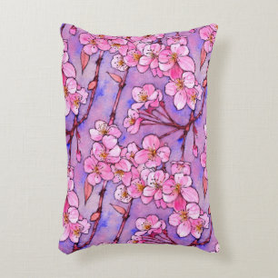 Cojín Decorativo Flor de cerezo acuarela