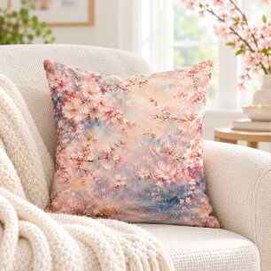 Cojín Decorativo flor de cerezo sakura rosa romántico soñador