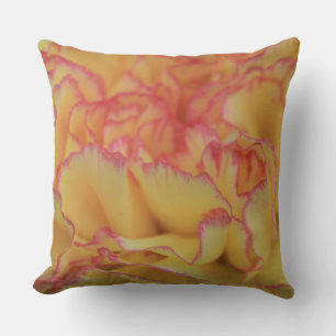 Cojín Decorativo Flor de clavel rosa y amarillo colorido