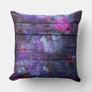 Cojín Decorativo Flor de color pastel en madera #6