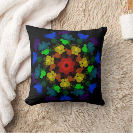 Cojín Decorativo Flor de colores arcoiris