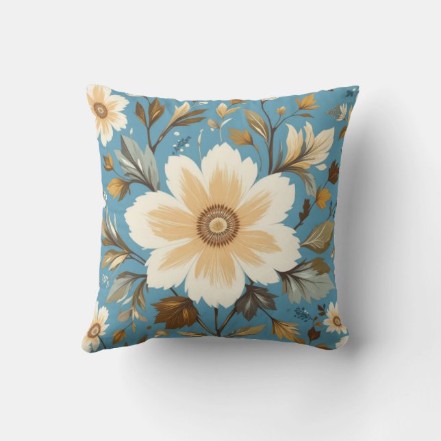 Cojín Decorativo Flor de crema (Reverso)